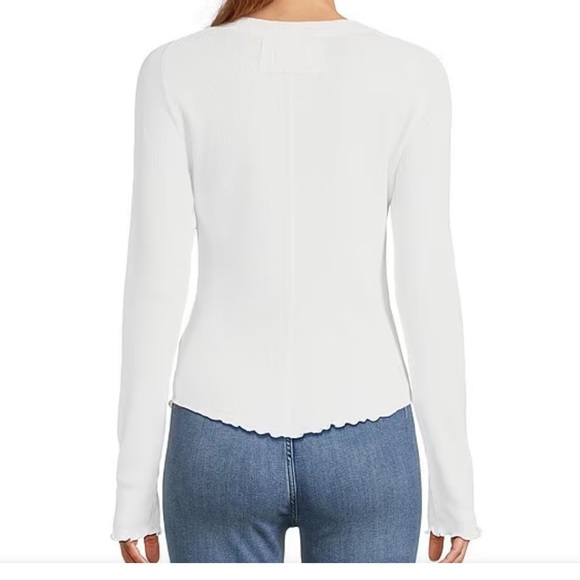 NWT We The Free Easy Does It Waffle Knit Crew Neck Long Sleeve Tee Shirt. Size L - Picture 2 of 10